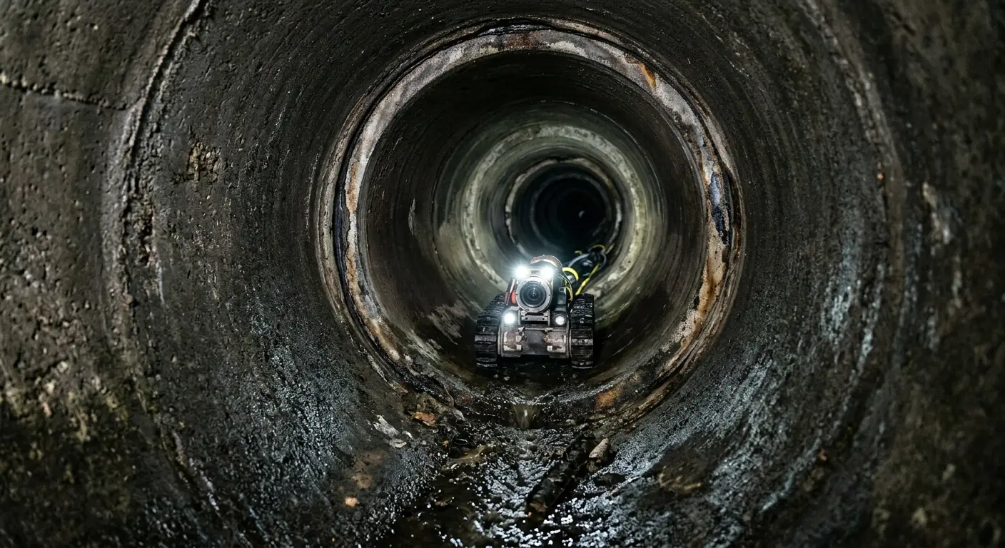 Robotic sewer camera inspecting pipe interior for Sewer Line Repair in East Stroudsburg